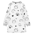 thumbnail image 6 of Girls' long-sleeved dress Cat's Paw Star Cat Girls' A-line dress with ribbed cuffs Soft and comfortable, 6 of 6