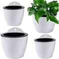 thumbnail image 1 of Apuakthei - Macetas colgantes de absorción automática (4 unidades), macetas de plástico para balcón, valla, hogar, oficina, jardín, 2 tamaños, 1 of 5