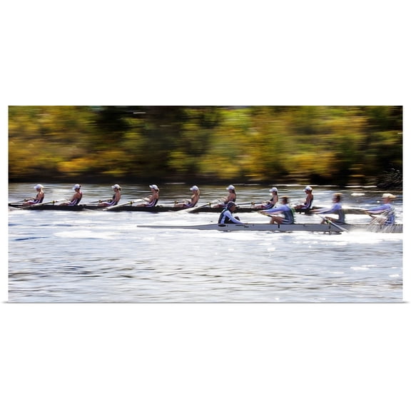 Great BIG Canvas | Rolled Scott Stulberg Poster Print entitled Head of the Charles Regatta rowing race in Boston, MA.