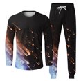 thumbnail image 4 of Stamzod Men's Sweatshirts Men's Suits Print Long Sleeve T-Shirt Pants 2 Piece Jogging Suits Warm Up Track Suits for Men Set, 4 of 5