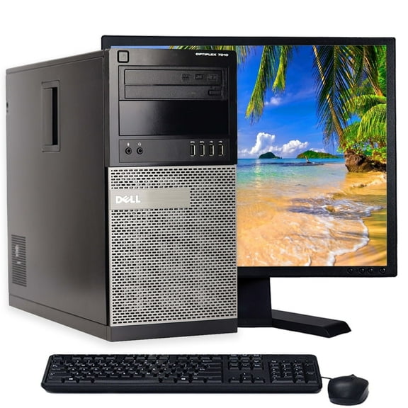 Restored Dell Tower Desktop Computer Intel Core i5 8GB RAM 256GB SSD Keyboard Mouse 19" LCD Monitor WIFI Windows 10 Pro PC (Refurbished)