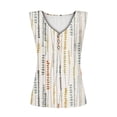 thumbnail image 4 of HOMBOM Sleeveless Tank Tops V-neck Button Khaki Fashion Print T-shirt Casual Tops for Women M, 4 of 5