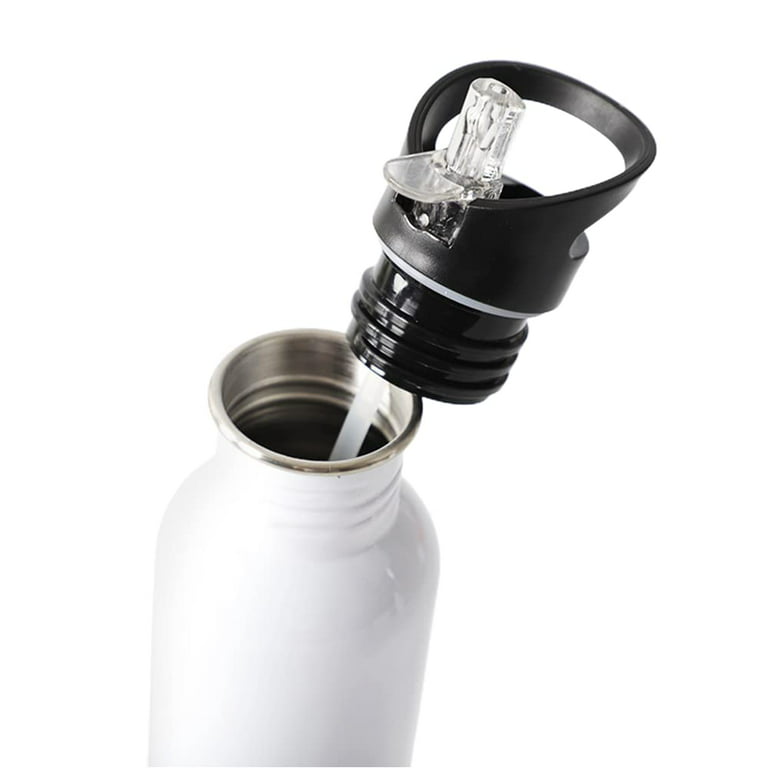MR.R Sublimation Blanks White Sport Aluminum Bottle Portable Two Tops  Bottle 600ml for Heat Press Transfer Printing