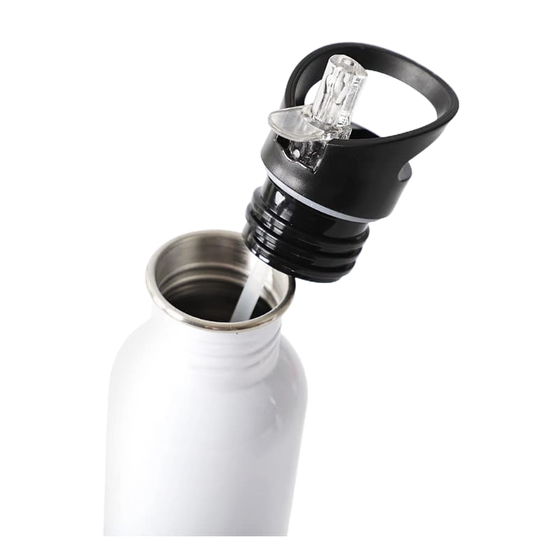 Mr.r 20oz Sublimation Blanks White Stainless Steel Water Bottles, Travel Bottle with Straw Top Lid for Sports,600ml
