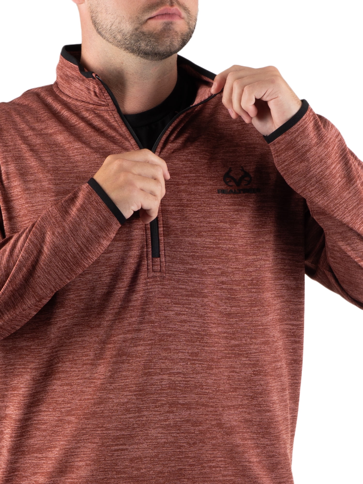 Realtree Men's Fleece Quarter Zip Pullover Sweatshirt, Sizes S-2XL