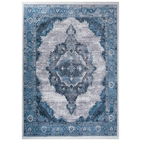Allstar Living Room Area Rug with Bakhtiari design in Blue