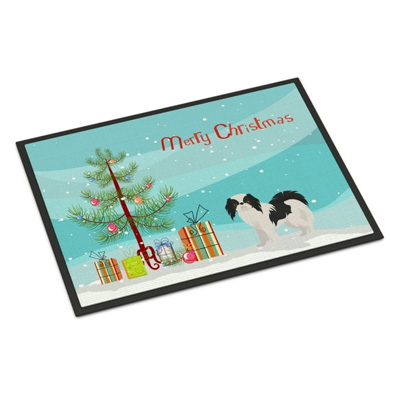 Carolines Treasures CK3462JMAT Japanese Chin Christmas Tree Door Mat Indoor Rug or Outdoor Welcome Mat 24x36 Doormat 24H