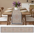 thumbnail image 6 of Vintage Boho Floral Table Runner 70 Inches Long,Country Farmhouse Flowers Ethnic Cotton Linen Table Runners Dresser Scarves,Fabric Tabletop Scarf Furniture Cover for Home Dinner Party 13"x70", 6 of 9