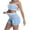 Light Blue, variant on Idoravan yoga two piece set for women shorts Fahion Women's 2 Piece Sleeveless Crop Tops Cropped Pants Set Solid
