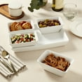 thumbnail image 2 of Denmark Tools for Cooks 5 Piece Ceramic Serving Set Platter Tray with Bowls Dips Appetizers, White, 2 of 7