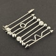 thumbnail image 3 of 8pcs 14G Industrial Barbell Bar Studs Pendiente Jewelry Mujeres Plata Zulema Aretes de acero inoxidable, 3 of 8