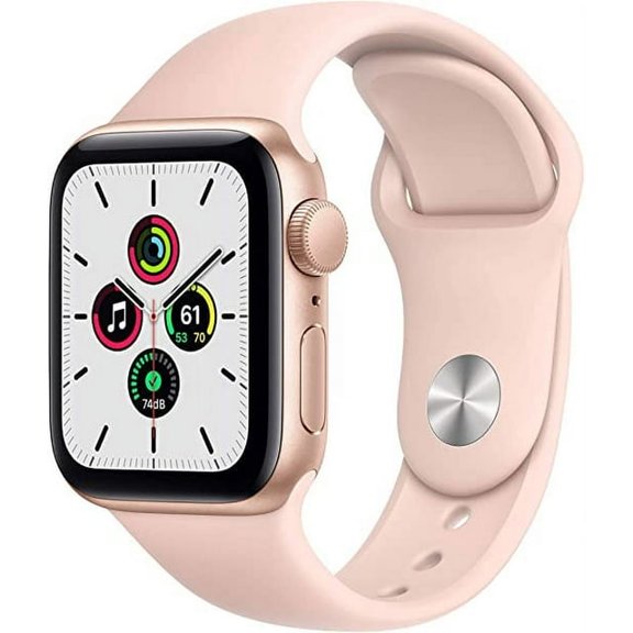 Pre-Owned Apple Watch SE GPS, 44mm Gold Aluminum Case with Pink Sand Sport Band MYDR2LL/A