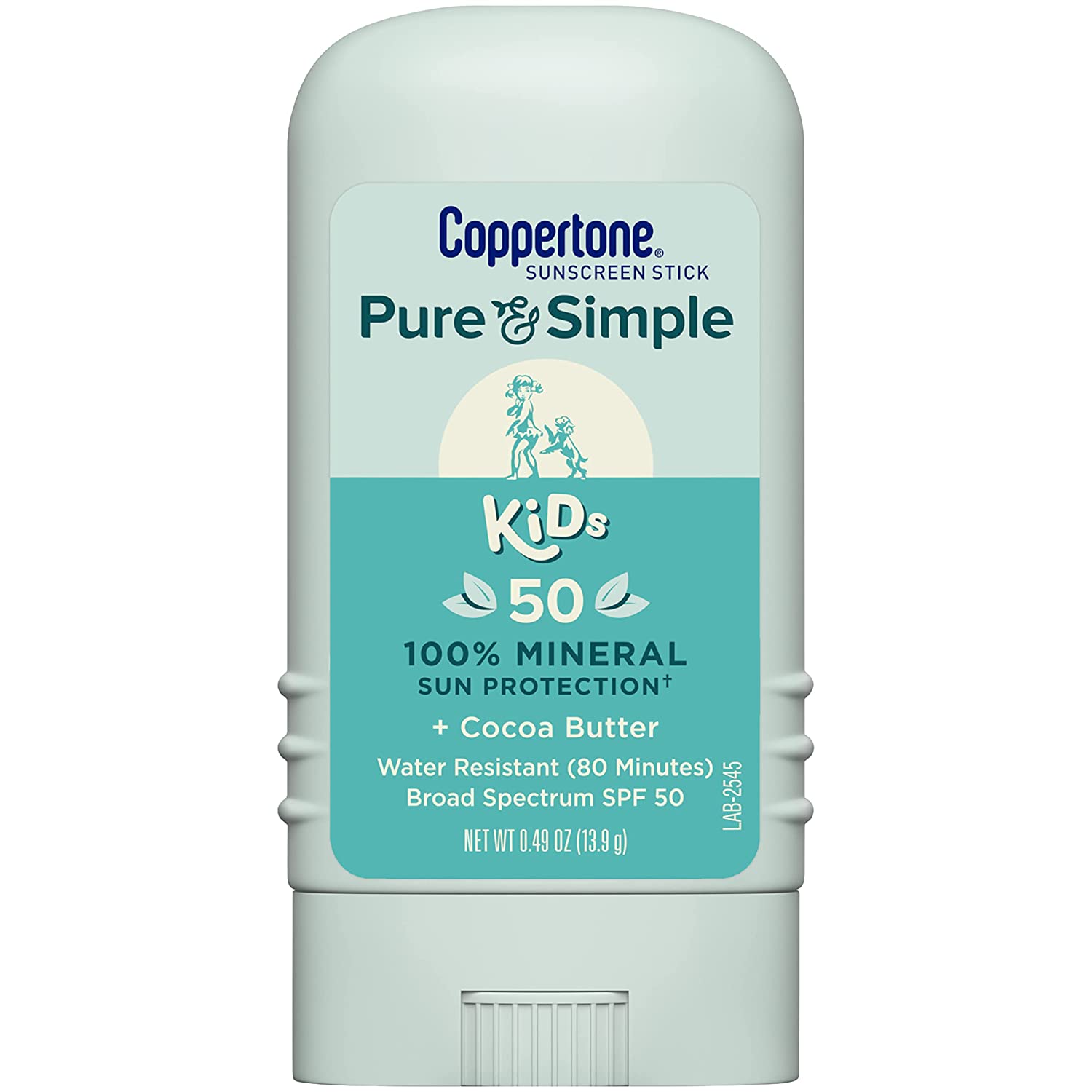 Coppertone Pure & Simple Kids Zinc Oxide Sunscreen Stick SPF 50, 0.49oz - Pack of 2