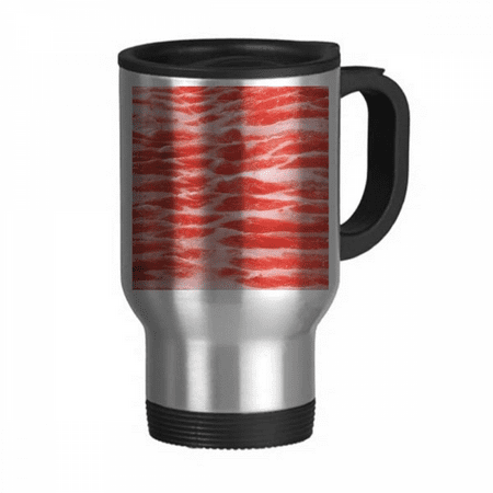 

Pork Mutton Fat Meat Food Texture Travel Mug Flip Lid Stainless Steel Cup Car Tumbler Thermos