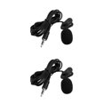 thumbnail image 2 of heritaly 3.5mm Wired Lapel Microphone Stage Performance Interview Sound Recording Clip-on Anti-interference Mic with Wind Shield Black 2Set, 2 of 6