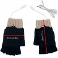 thumbnail image 3 of USB Heated Gloves Fingerless for Men and Women, Winter Warm Heating Gloves Full & Half Hands Warmer Adjustable Temperature, Electric Gloves Washable Knitted Laptop Touchscreen Gloves, 3 of 6