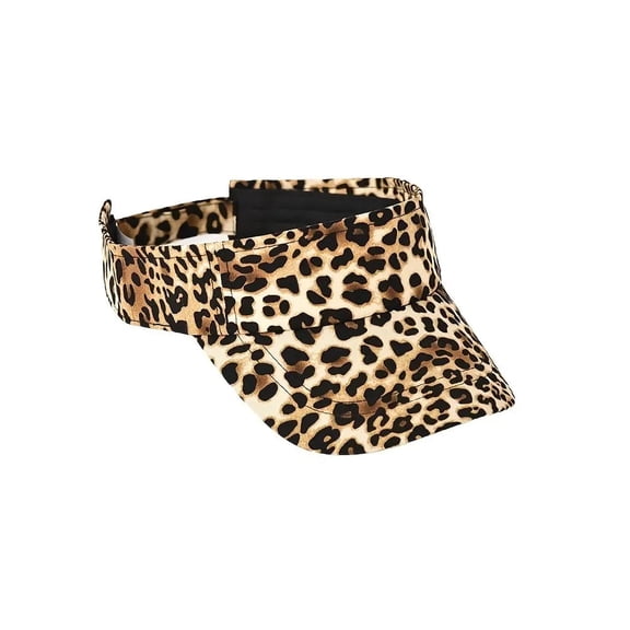 Womens Visor Leopard Sun Cheetah Adjustable Beach Lake Hat Cap Brown Tan