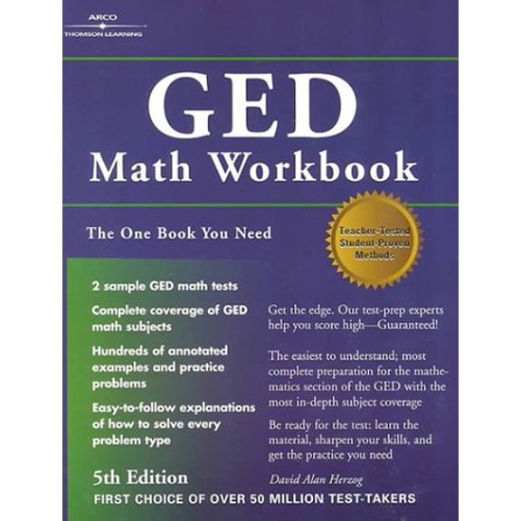 Pre-Owned Ged Math Workbook, 5/E (GED MATHEMATICS WORKBOOK) Paperback