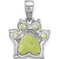 thumbnail image 3 of Sterling Silver Rhodium-Plated Polished Peridot Paw Pendant (Width 11.6) (Length 16.1) - Jbsp, 3 of 5