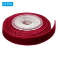 thumbnail image 3 of Uxcell 0.35 Inch x 2.18 Yard Velvet Ribbons Single Faced Vintage Velvet Ribbons Spool for Decor DIY Wine Red 2Pcs, 3 of 6