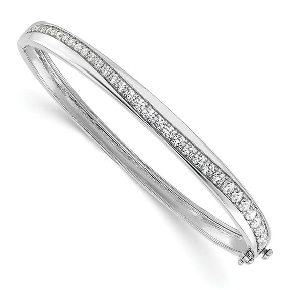 Auriga Fine Jewelry 14K White Gold Lab Grown Diamond VS/SI DEF Bangle Bracelet 6.75inch for Women