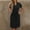 Black, variant on Xihbxyly Women's Dresses Oversized Solid Color Off the Shoulder Mid-Length Dress Casual Slim Fit Short Sleeve Beach Dress