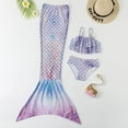 thumbnail image 3 of Mermaid Tails Swimwear for Swimming Girls Swimsuit Princess 3Pcs Bikini Bathing Suit Set Birthday Gift for Kids 1-14 Years, 3 of 6