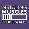 thumbnail image 5 of Wild Bobby, Installing Muscles Please Wait... Gym/Workout Women Slim Fit Junior Tee, Purple Rush, Medium, 5 of 5