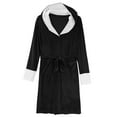thumbnail image 2 of Lindreshi Robes for Women Plus Size 5X Unisex Winter Women Lengthened Plush Shawl Bathrobe Long Sleeve Robe Hooded Coat, 2 of 6