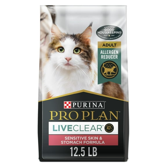 [Multiple Sizes] Purina Pro Plan Sensitive Stomach, Sensitive Skin Dry Cat Food, LIVECLEAR Sensitive Skin & Stomach Turkey & Oatmeal