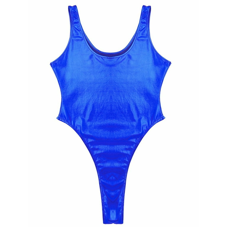YIZYIF Mens Sleeveless One piece Swimsuit High Cut Swimming Thong Leotard Bathing Suit Gymnastics Bodysuit Blue L Walmart
