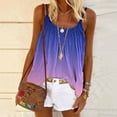 thumbnail image 2 of Summer Shirts for Women Trendy Gradient Spaghetti Strap Cami Tops Crewneck Casual Loose Ladies Going out Tees, 2 of 5