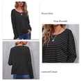 thumbnail image 3 of Top De Manga Larga, Agradable A La Piel, Casual, A Rayas, Elegante, Cuello Redondo, Blusas Ajustadas, Ajuste Holgado Para Mujeres Para Exteriores ANGGREK Otros, 3 of 6