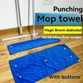 thumbnail image 2 of Innovative Magic Lock Button Cleaning Cloth for Housekeeping Mopping - Secure Punch Button Design Thickened 30x60cm Blue Mop Towel, Multi-functional Magic Broom Rag for Efficient Floor Cleaning,, 2 of 6