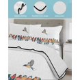 thumbnail image 4 of Birds Twin Size Down Alternative Comforter, Lightweight Comforter Quilt Bedding Set with Pillow Shams Watercolor Bird Vintage All Seasons Bed Comforter Duvet Insert 68"x86", 4 of 7