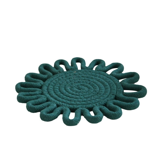 fsxdhpcsgfc Weaving Heat Thermal Pad Home Daily Necessities Flower Shaped Dining Rope Handmade Pot Pad round Woven Mats Dining Table Set for 8 Oval Table Light Table And Napkins Dining Room Table Set