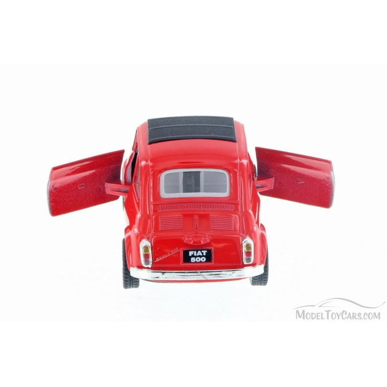 Fiat 500 w/ Sunrroof, Red - Kinsmart 5004D - 1/24 Scale Diecast