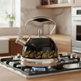 thumbnail image 4 of HausRoland Stainless Steel Whistling Kettle 3.7 Qt (3.5 L) Stovetop Kettle with Ergonomic Handle Tea Kettle for Stove Top, Black, 4 of 8