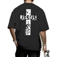 thumbnail image 2 of Ankishi Mens Jesus T Shirts Cross Short Sleeve Casual Crewneck Cotton Religious T Shirt Trendy Clothes for Travel, 2 of 7