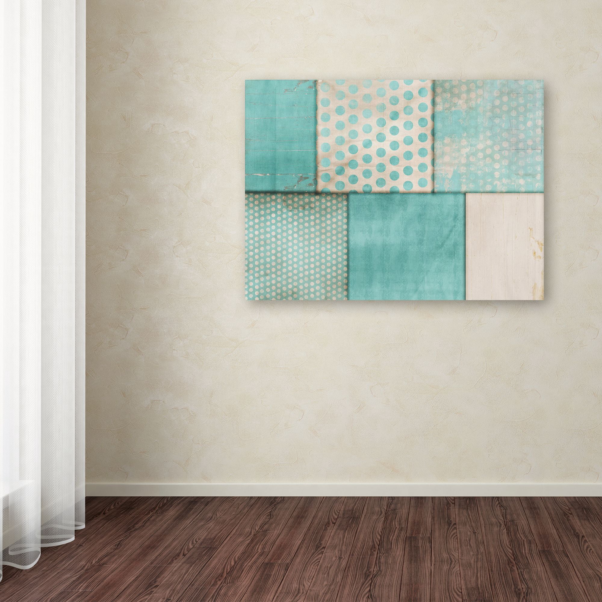 Trademark Fine Art 'Teal Print Collage' Canvas Art by Marcee Duggar