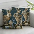 thumbnail image 3 of nygtbtfer Throw Pillow Covers Set of 2 Black Blue Velvet fabirc Cozy Washable Living Room Couch Bed Decor Cushion White, 3 of 7
