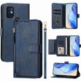 thumbnail image 1 of Funda para Motorola MOTO G10 POWER con cremallera tipo cartera, tarjetero, marco de fotos, soporte y cordón, de piel sintética. azul, 1 of 5