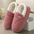 thumbnail image 2 of Pandaie Women's Fuzzy Slippers Memory Foam Closed Back Bedroom House Shoes Indoor Outdoor Walking Moccasins Pink 8, 2 of 6