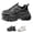 M98 Black, variant on Women Chunky Fashion Sneakers Platform Bold Lace-Up Comfortable Sneakers.