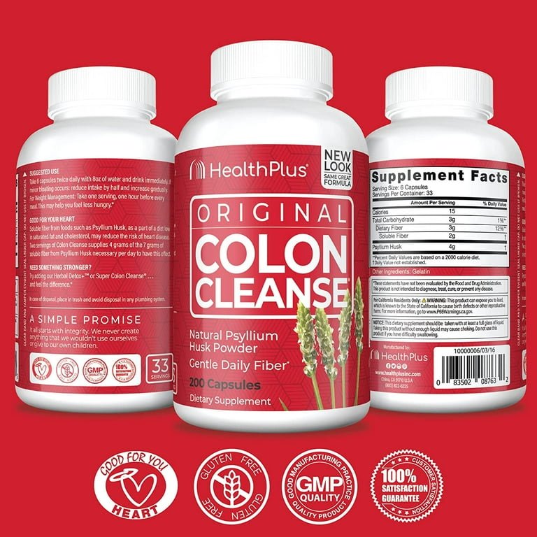 Health Plus The Original Colon Cleanse - 200 Capsules - Walmart.com