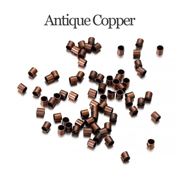 150-500 Uds. 1,5 2,0 2,5mm tubo de cobre dorado cuentas de extremo de engarce tapón espaciador cuentas para fabricación de joyas hallazgos suministros collar Tan Jianjun unisex