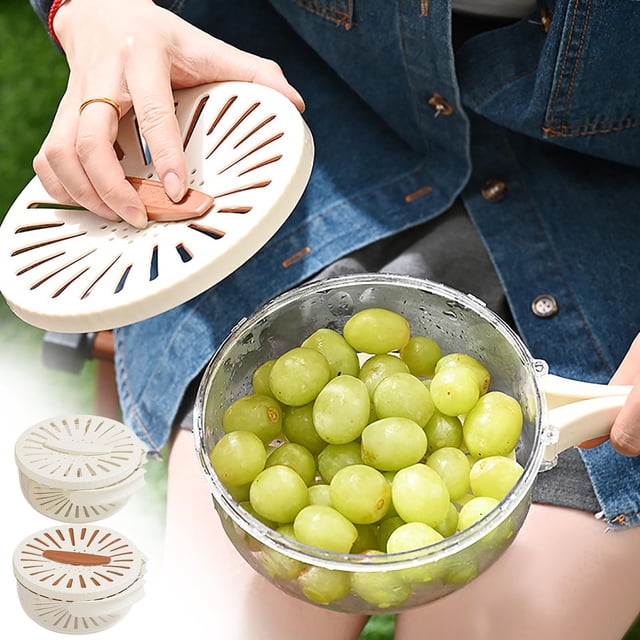 Xihbxyly Cesta de Fruta Reutilizable, Cesta de Almacenamiento Multifuncional, Asa Oculta, Refrigerador para Mantener La Frescura, Gran Capacidad, Ideal para Picnic o Cocina, Fácil de Limpiar, Juego d