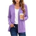 thumbnail image 2 of Cmfcve Womens Casual Lightweight Long Sleeve Cardigan Open Front Knit Cardigan Sweaters Fashion Loose Fit Cover Ups with Pockets, 2 of 5