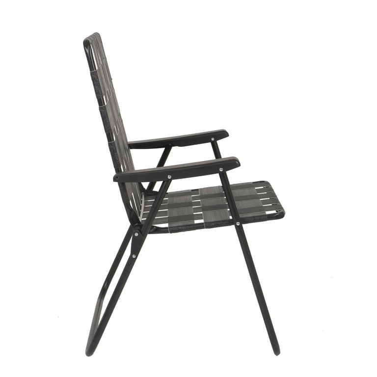 Mainstays 2 Pack Folding High Back Steel Frame Web Chair Black