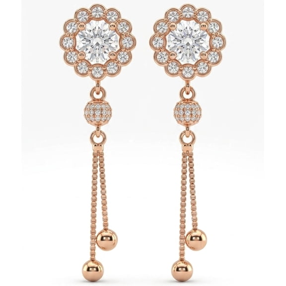 Elegant Long Tassel Drop Earrings for Women with Sparkling Stone Design Fashion Party Wear Jewelry